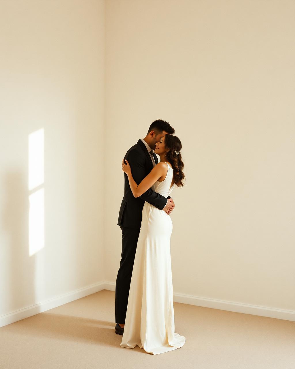 Casal em ensaio de luz suave
