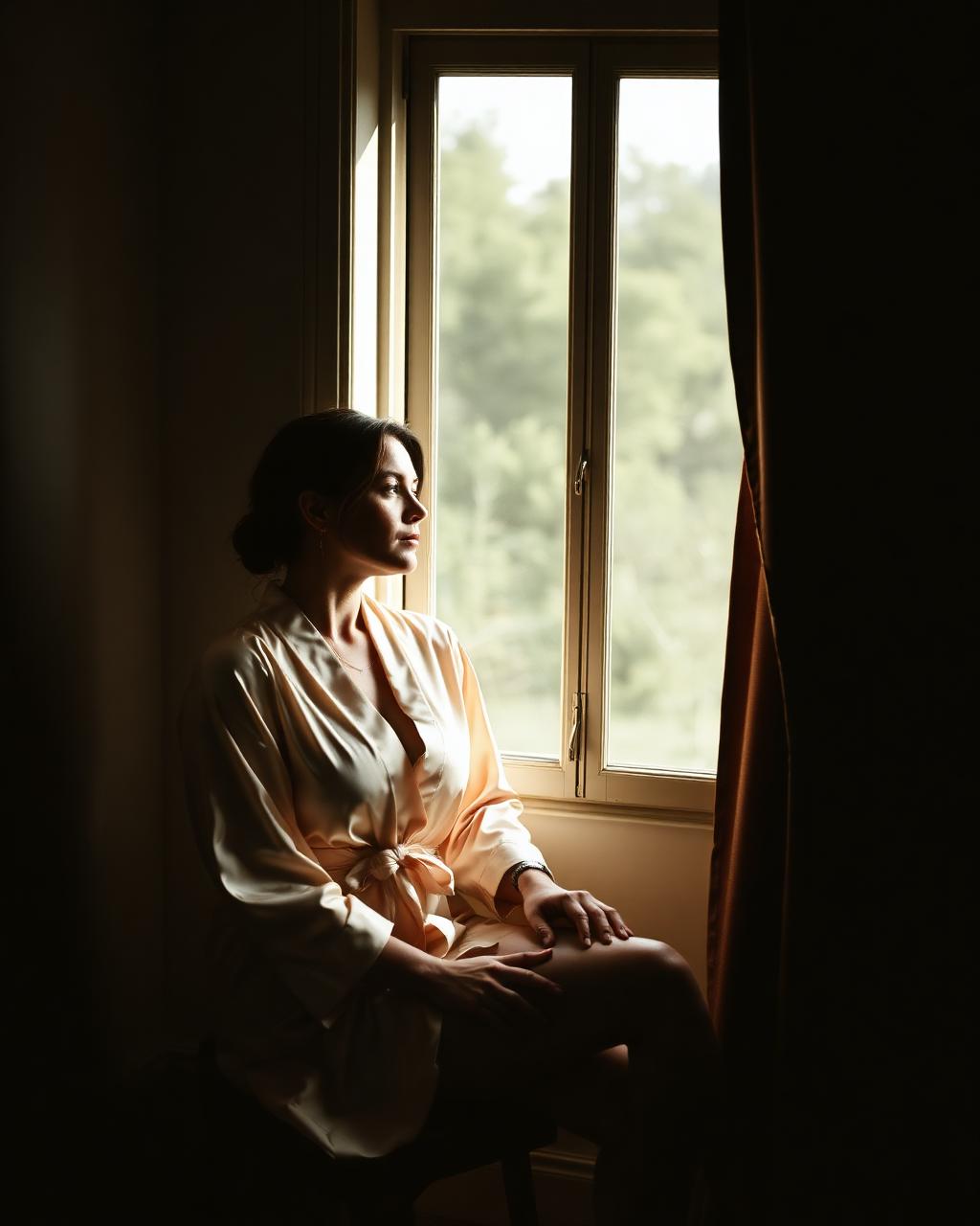 Ensaio sensual em luz baixa